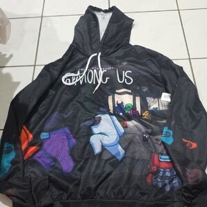 Black Among Us Hoodie with Colorful Characters